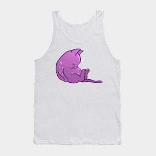 Sleeping Kitty - Purple Stars Tank Top